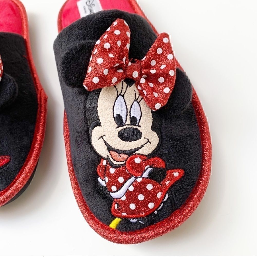Disney Minnie Mouse Red & Black Slippers with Gift Box - Picture 6 of 12